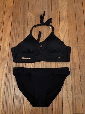 Xhilaration Black Bikini Top: M and bottoms M